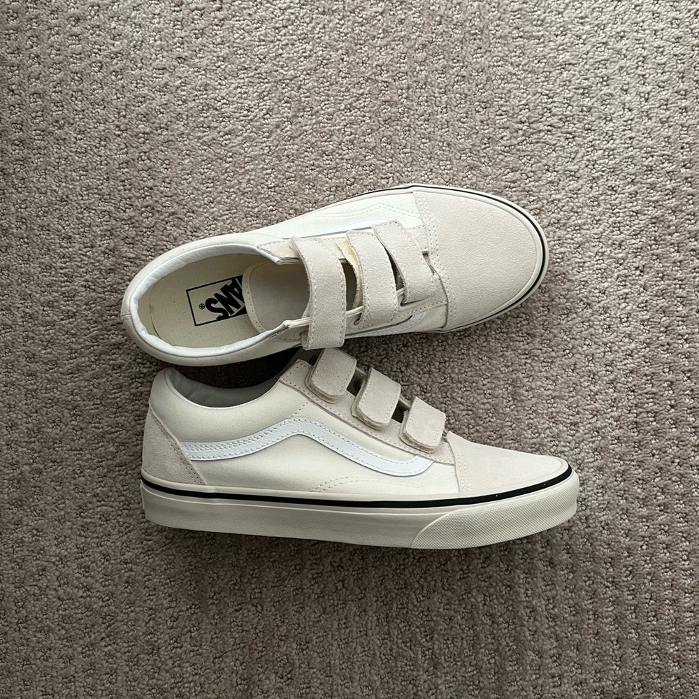 Vans Cream Velcro Sneakers